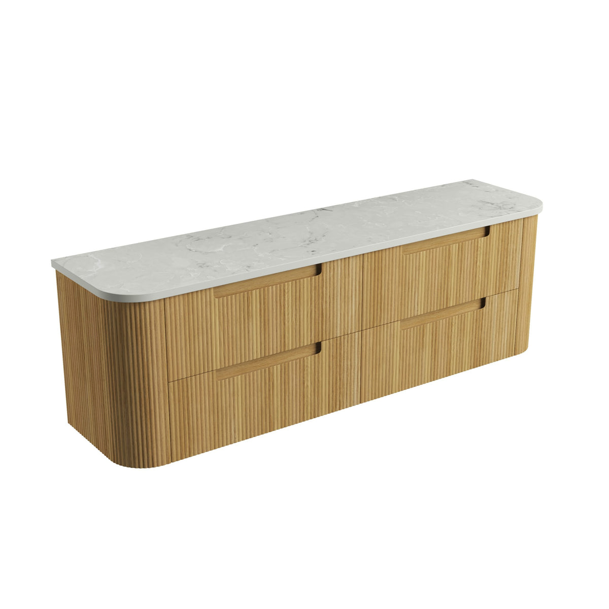 Varcelli Tier Wall Hung 1800mm - Alpine flat stone top