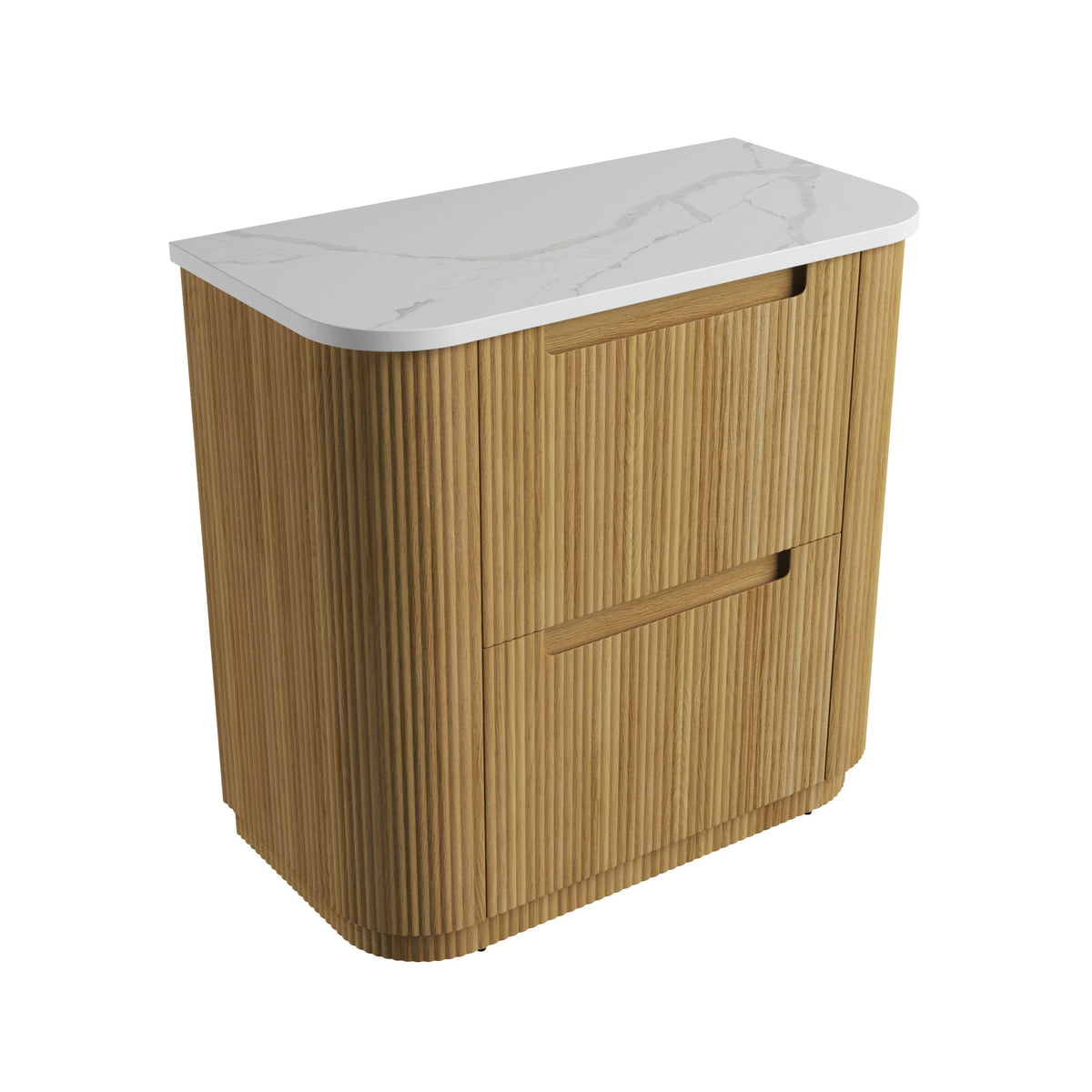 Varcelli Floor Standing 900mm - Palis White flat stone top