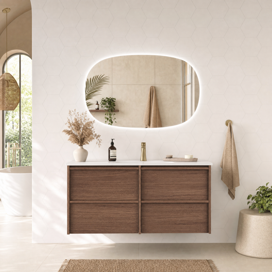 Venetta Framed Wall Hung Walnut 1200mm