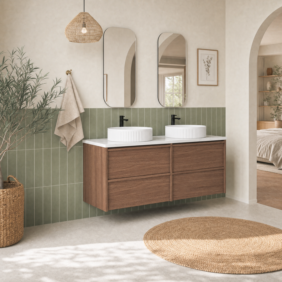 Venetta Framed Wall Hung Walnut 1500mm gallery