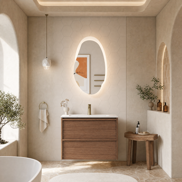 Venetta Framed Wall Hung Walnut 750mm - product photo 2