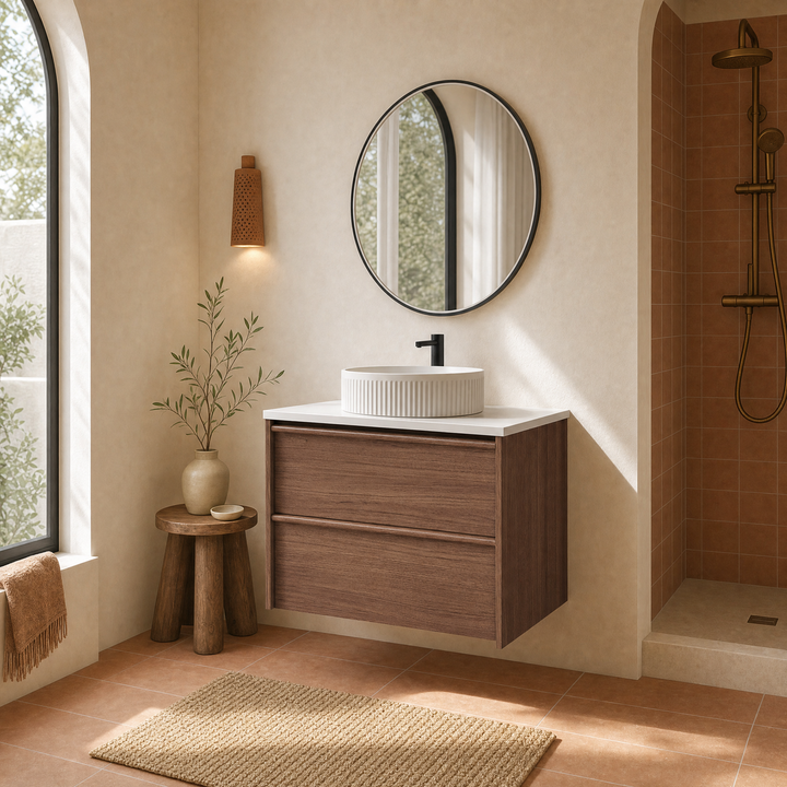 Venetta Framed Wall Hung Walnut 900mm gallery
