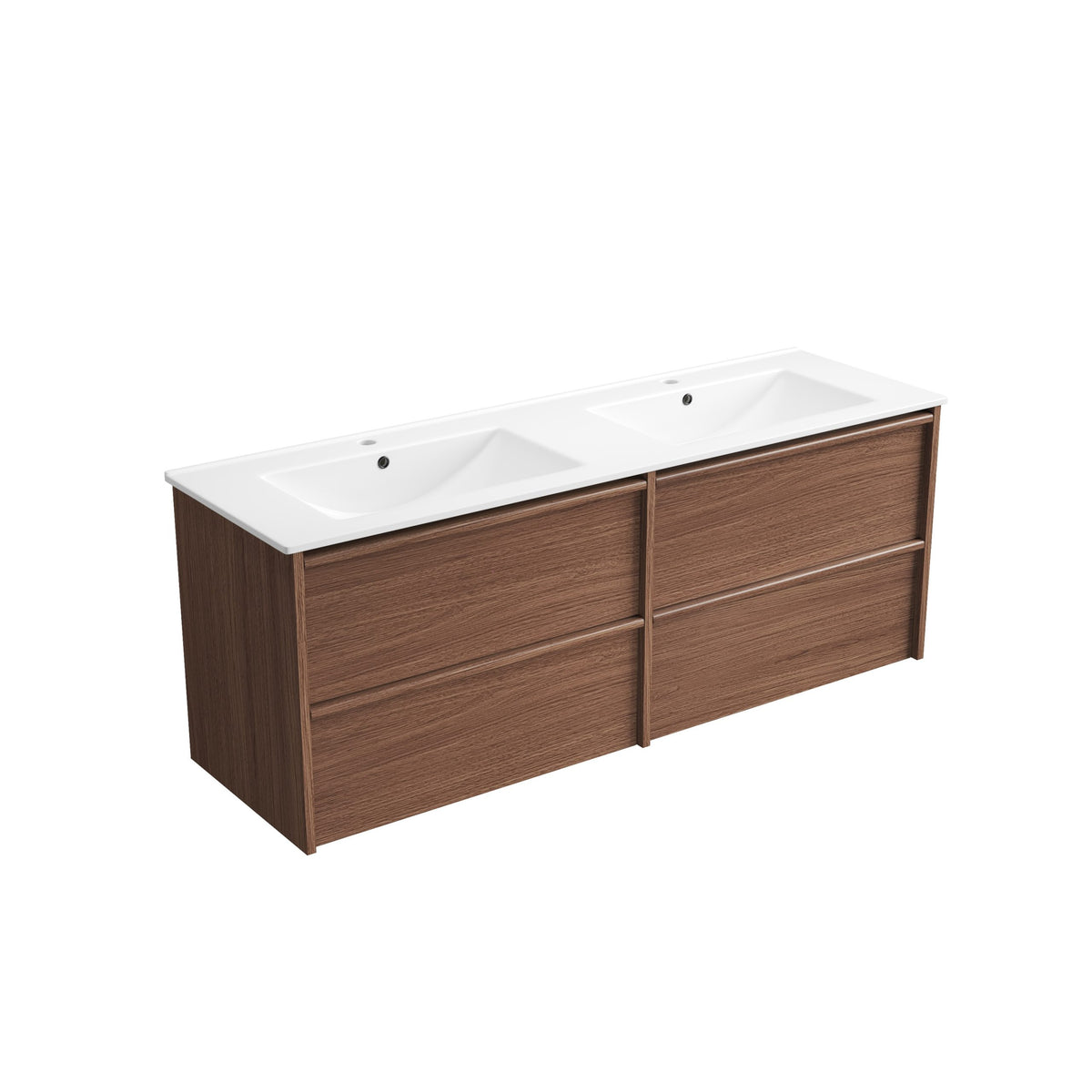 Venetta Framed Wall Hung Walnut 1500mm gallery