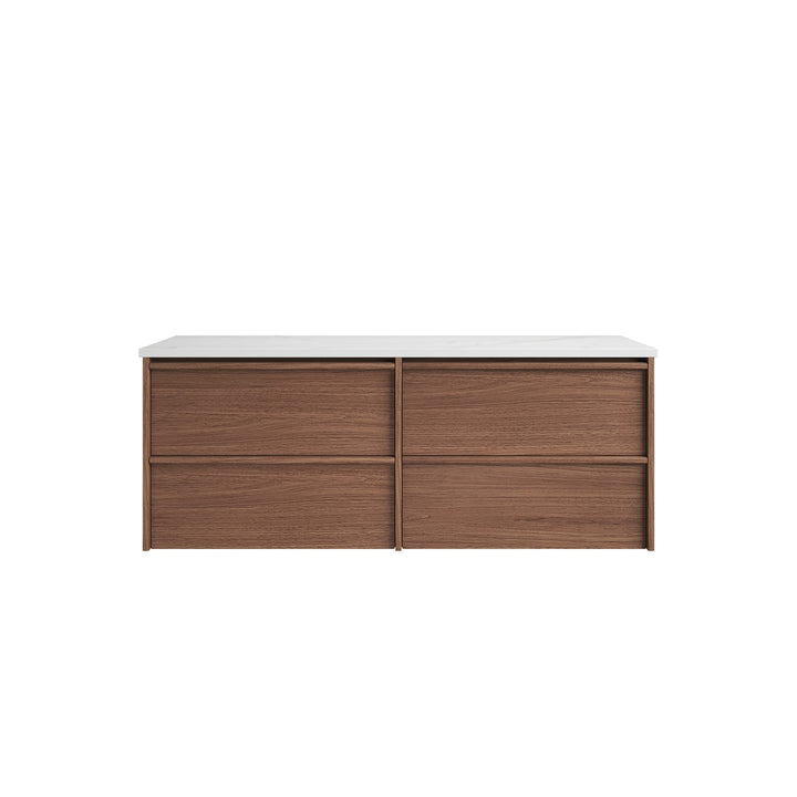 Venetta Framed Wall Hung Walnut 1500mm gallery