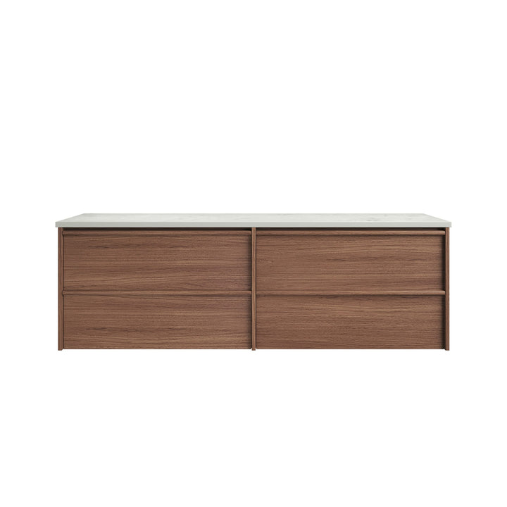 Venetta Framed Wall Hung Walnut 1800mm gallery