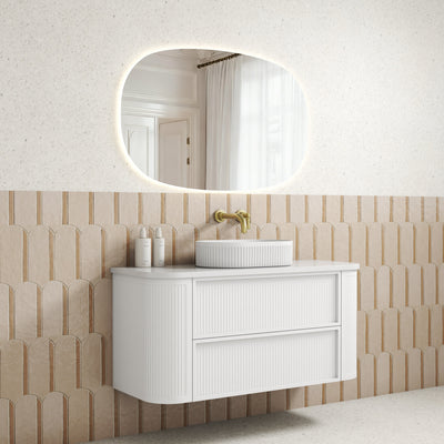 Ramee Fluted Wall Hung Matte White 1200mm