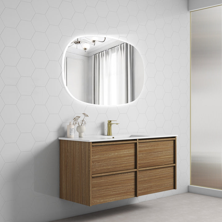 Venetta Framed Wall Hung Harvest Oak 1200mm - lifestyle