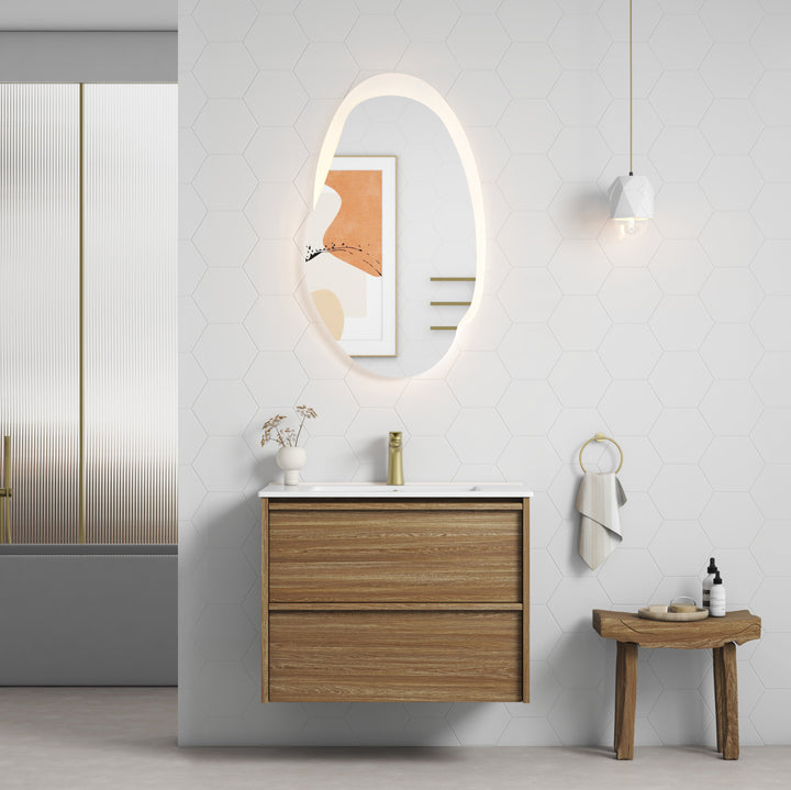 Venetta Framed Wall Hung Harvest Oak 750mm - lifestyle