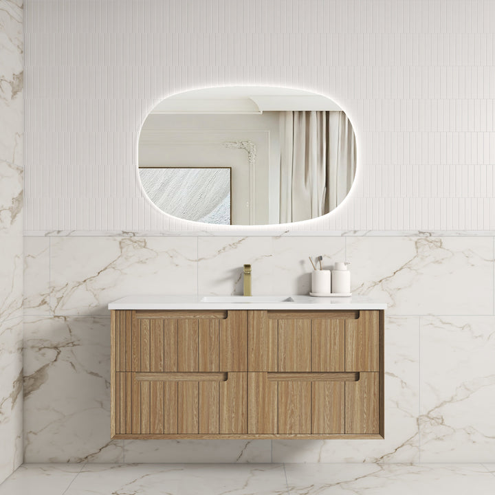 Voulari Framed Wall Hung Harvest Oak 1200mm - lifestyle