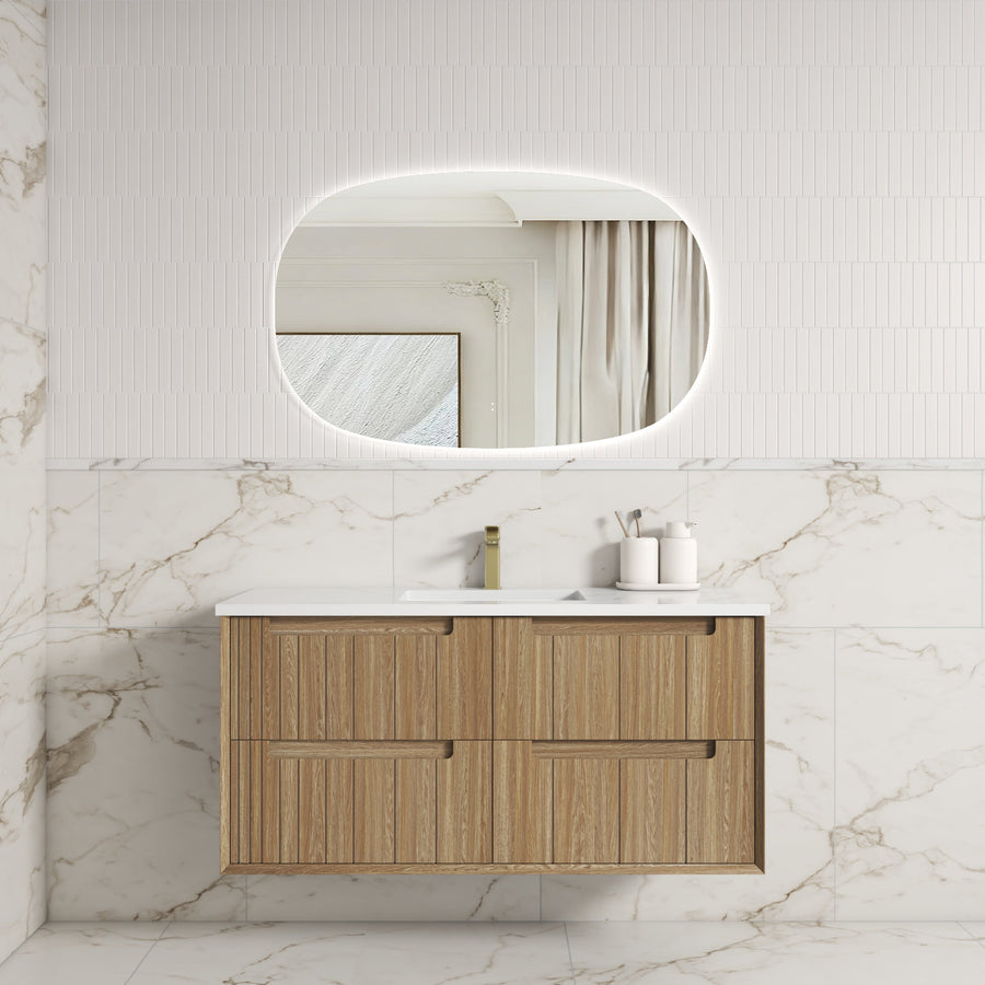 Voulari Framed Wall Hung Harvest Oak 1200mm - lifestyle