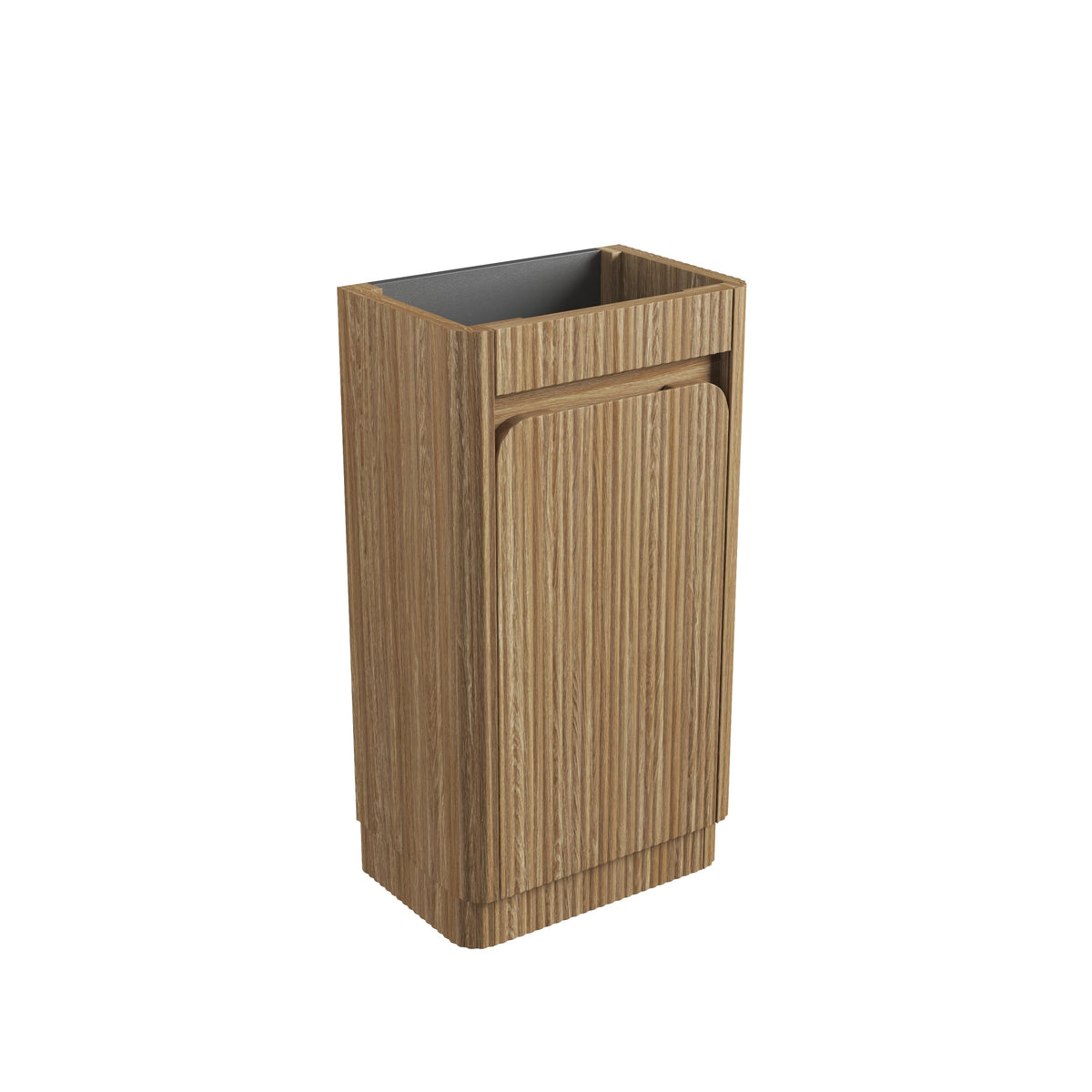 Mini Hartelle Fluted Floor Standing Harvest Oak Cabinet - product photo