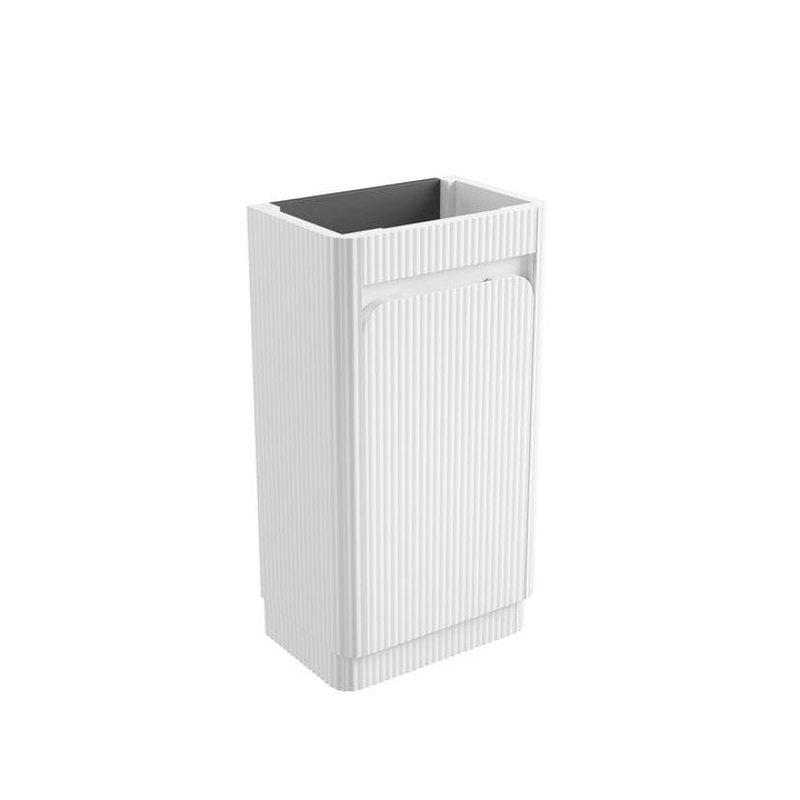 Mini Hartelle Fluted Floor Standing Matte White Cabinet - product photo