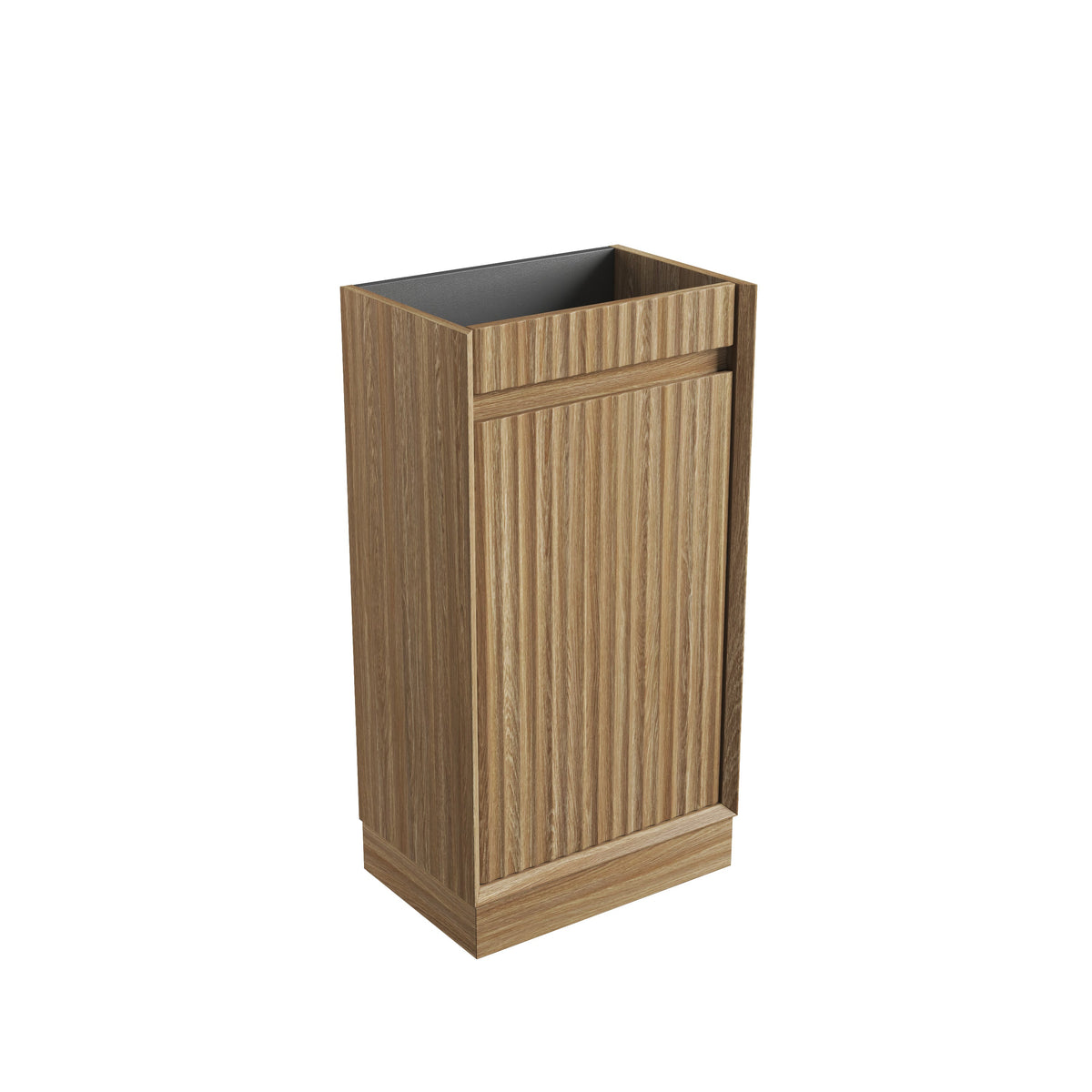 Mini Ravia Fluted Floor Standing Harvest Oak Cabinet - Cabinet Only