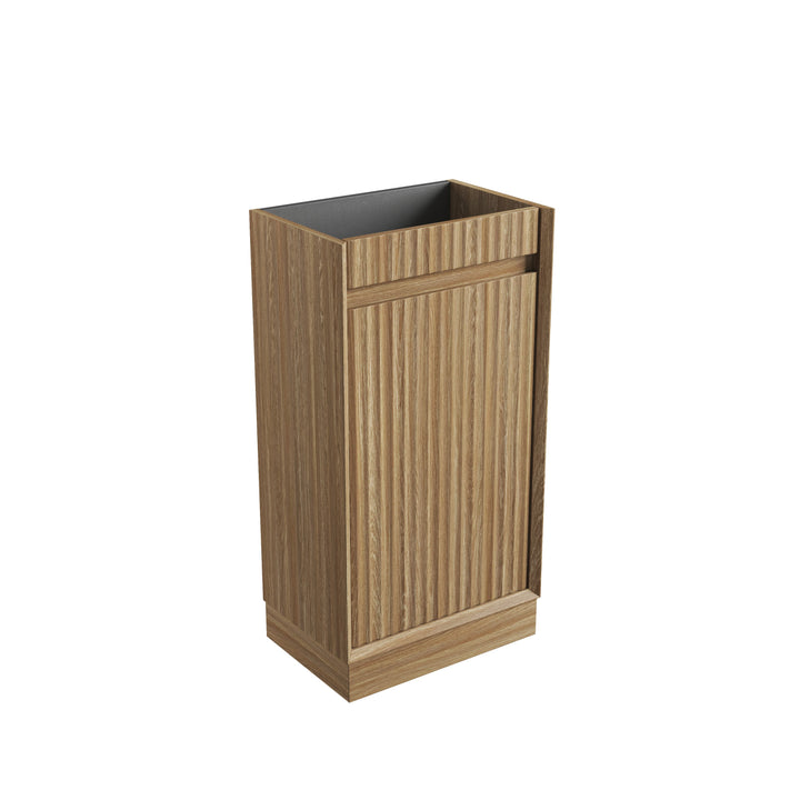 Mini Ravia Fluted Floor Standing Harvest Oak Cabinet - product photo