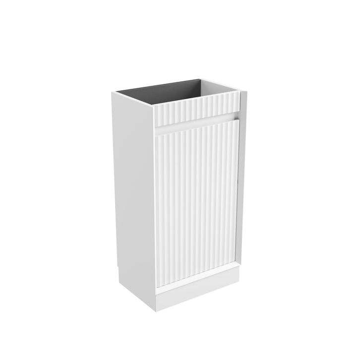 Mini Ravia Fluted Floor Standing Matte White Cabinet - product photo