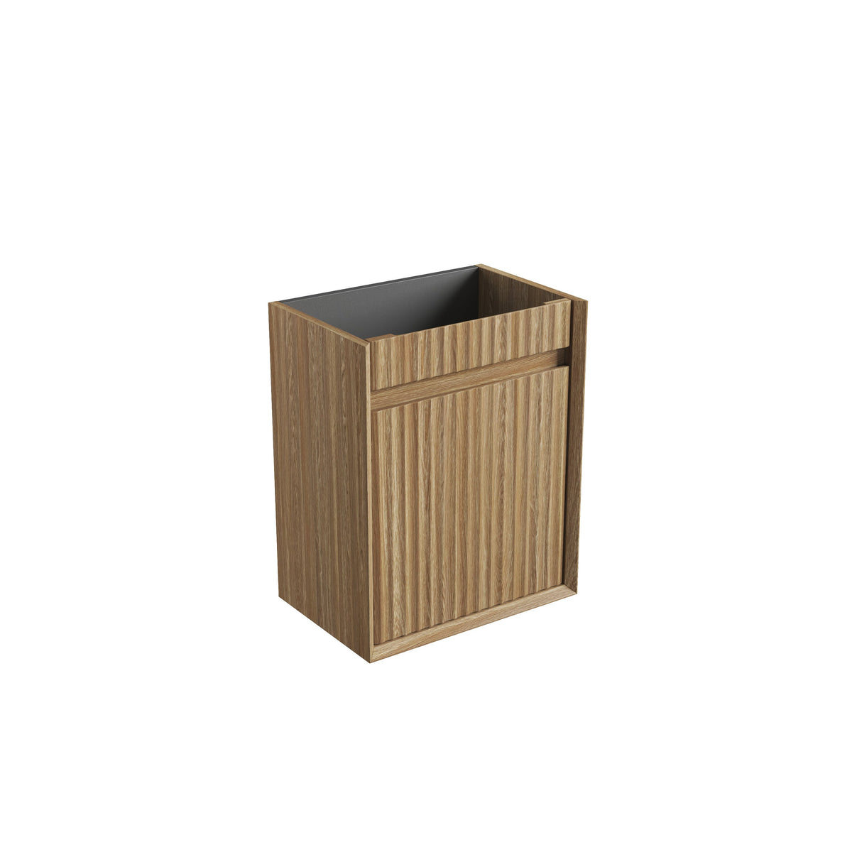 Mini Ravia Fluted Wall Hung Harvest Oak Cabinet - Cabinet Only