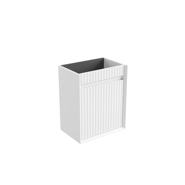 Mini Ravia Fluted Wall Hung Matte White Cabinet - Cabinet Only