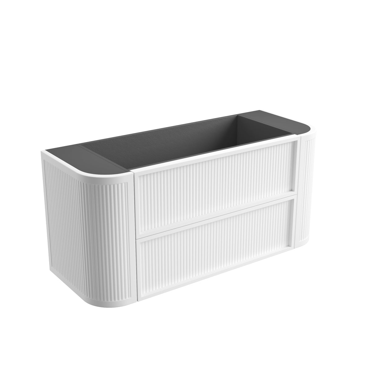 Aulic Ramee Fluted Wall Hung Matte White 1200mm - product photo
