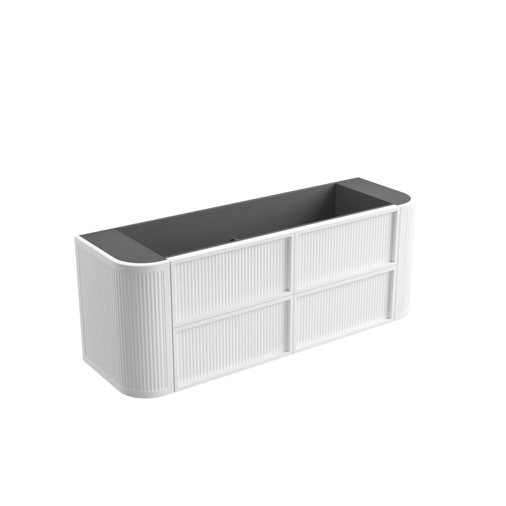 Ramee Fluted Wall Hung Matte White 1500mm - product photo