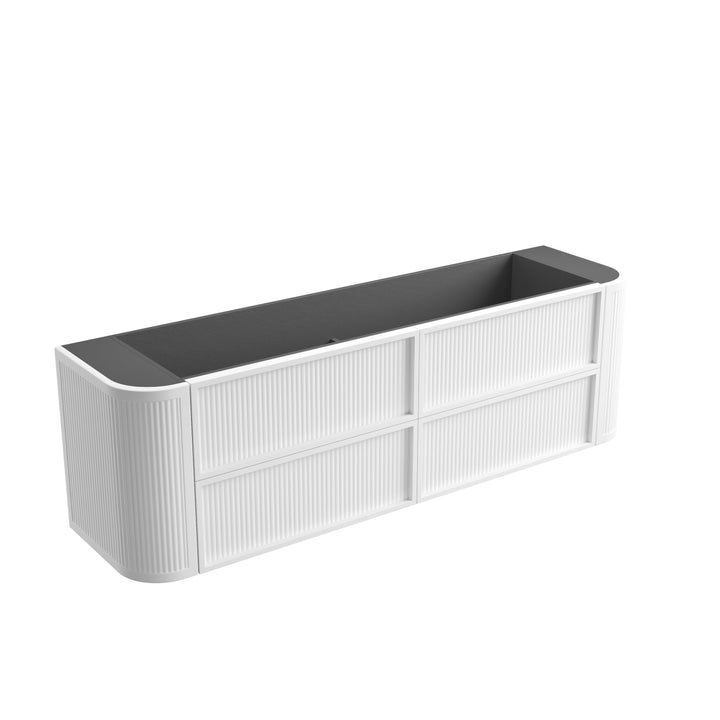 Ramee Fluted Wall Hung Matte White 1800mm - product photo