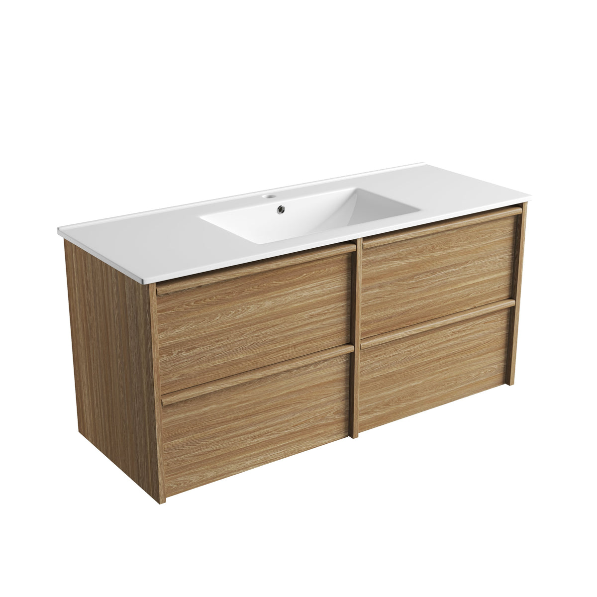 Venetta Framed Wall Hung Harvest Oak 1200mm - Crystal Ceramic Top