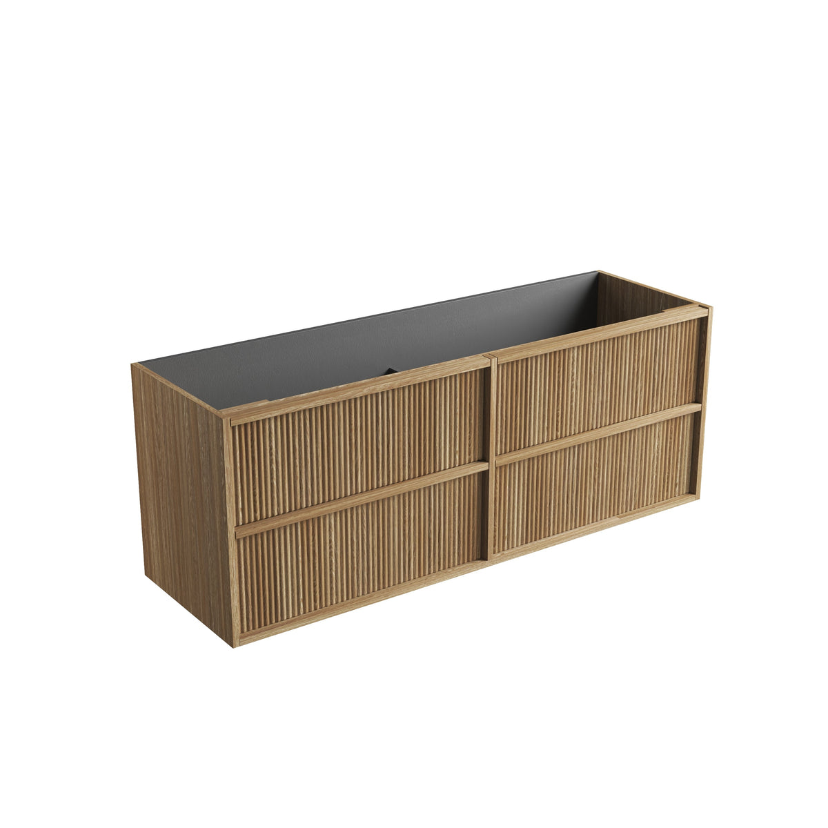 Venetta Fluted Framed Wall Hung Harvest Oak 1500mm - product photo