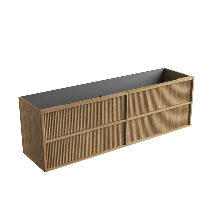 Venetta Fluted Framed Wall Hung Harvest Oak 1800mm - product photo