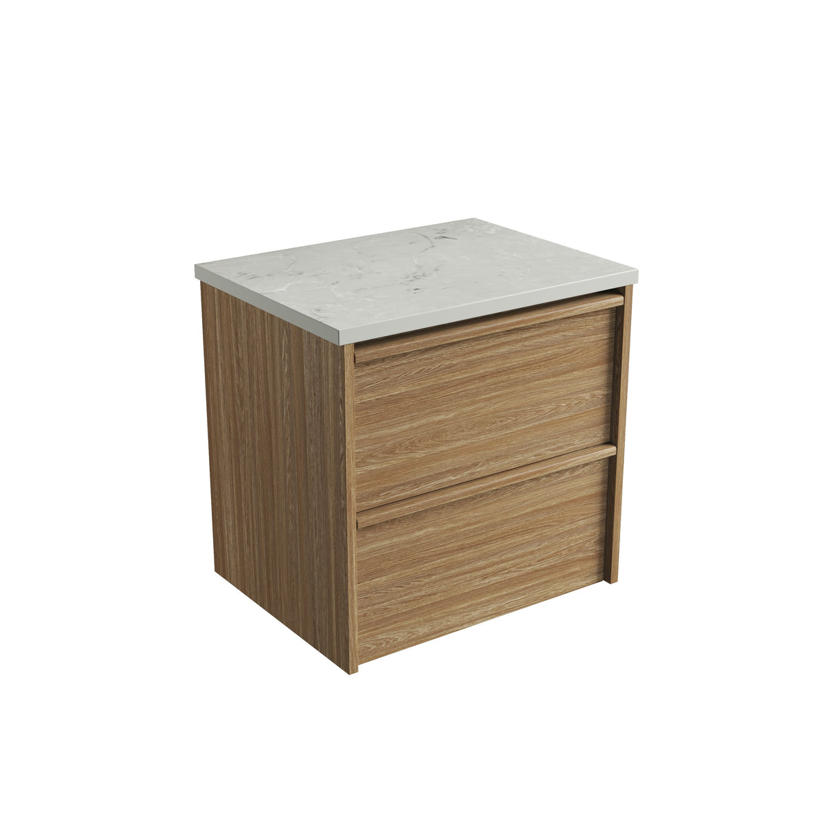 Venetta Framed Wall Hung Walnut 600mm - Alpine Flat Stone Top