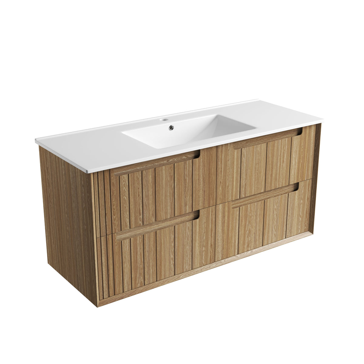 Voulari Framed Wall Hung Harvest Oak 1200mm - Crystal Ceramic Top