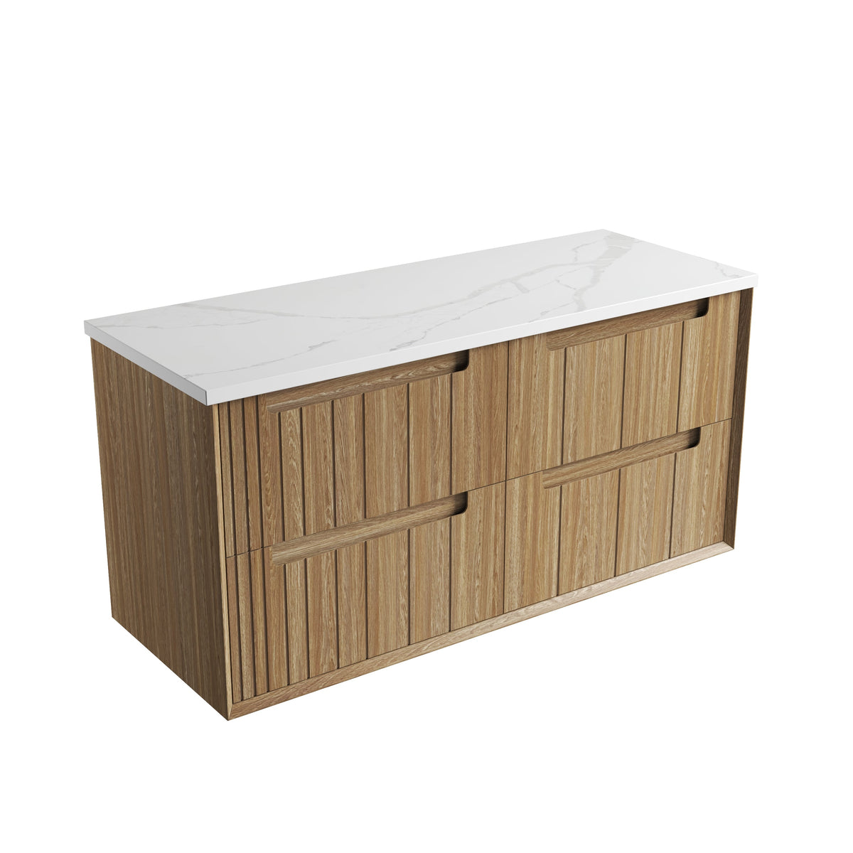 Voulari Framed Wall Hung Harvest Oak 1200mm - Palis White