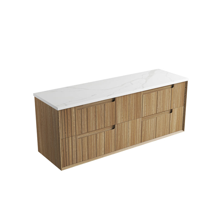 Voulari Framed Wall Hung Harvest Oak 1500mm - Palis White
