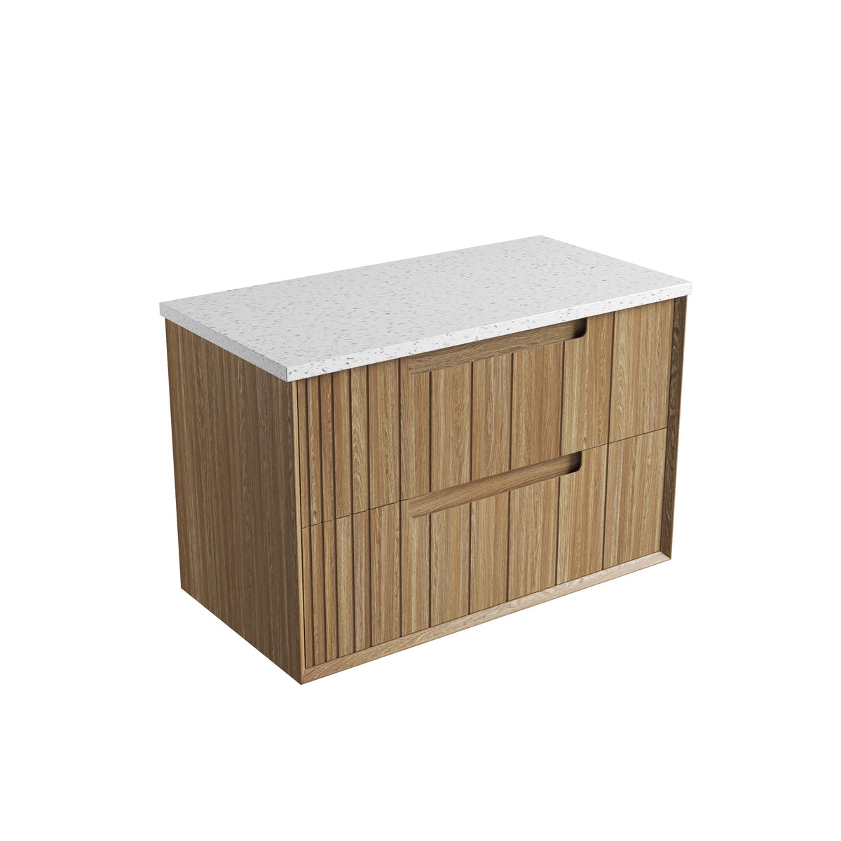 Voulari Framed Wall Hung Harvest Oak 900mm - Snow Undermount