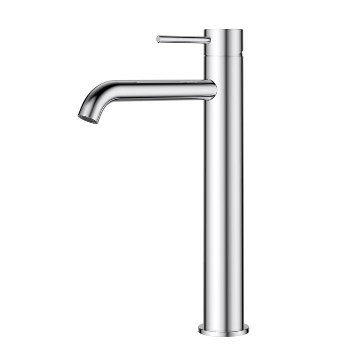 Otus Slimline Basin Mixer High Rise Curved Spout - Chrome
