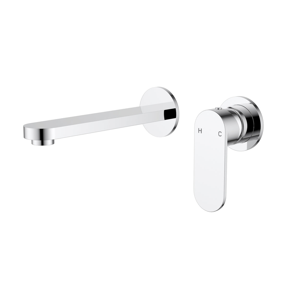 Sora SS Wall Basin Mixer Trim Kit With Separate Back Plate - Chrome
