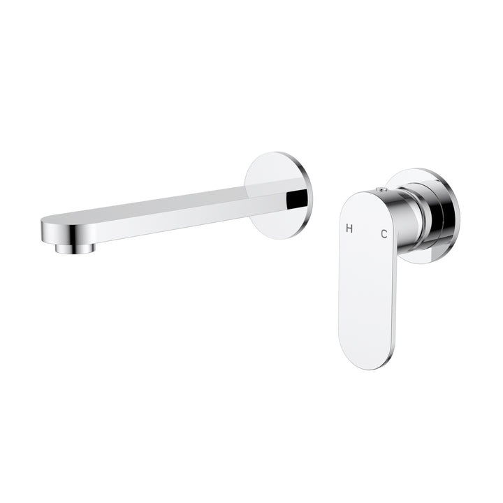 Sora SS Wall Basin Mixer Trim Kit With Separate Back Plate - Chrome