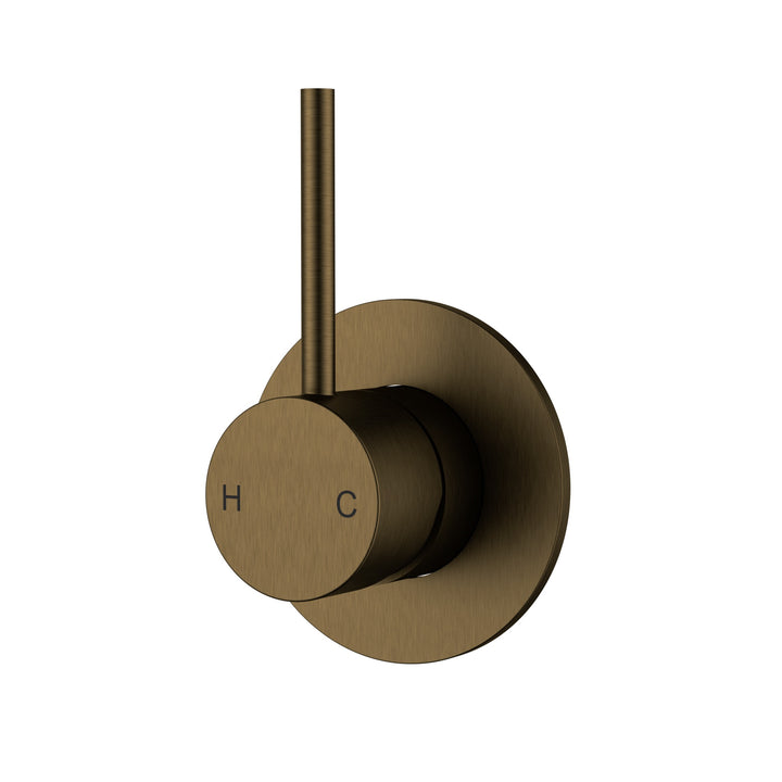 Otus Slimline Wall Mixer Trim Kit Lever Up - Antique Brass