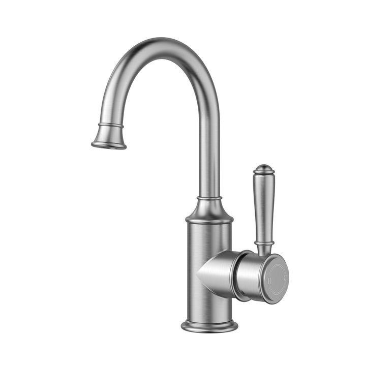 Clasico Basin Mixer Gooseneck - Brushed Nickel