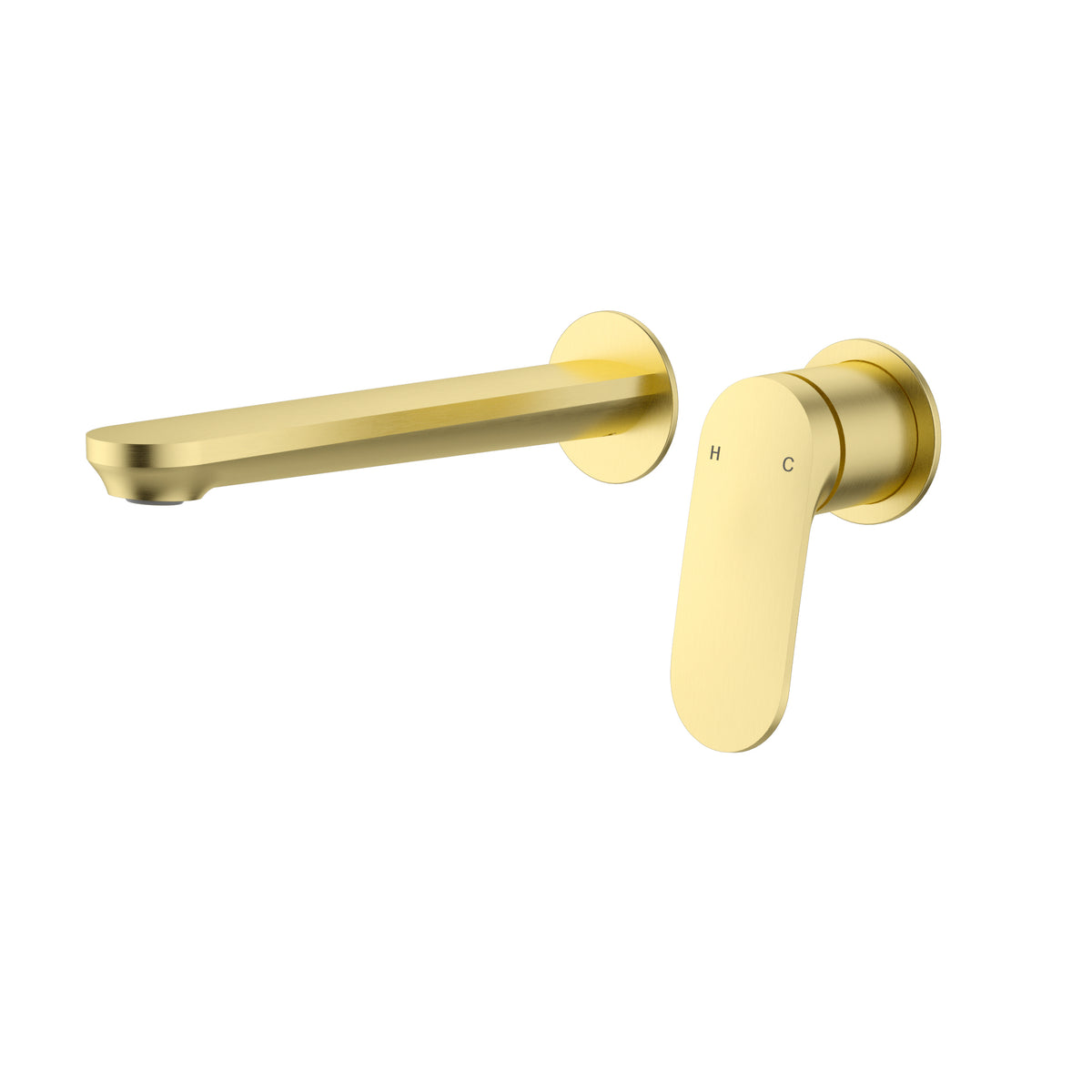 Sulu II Wall Basin Mixer Trim Kit with Separate Cover Plate - Brushed Gold
