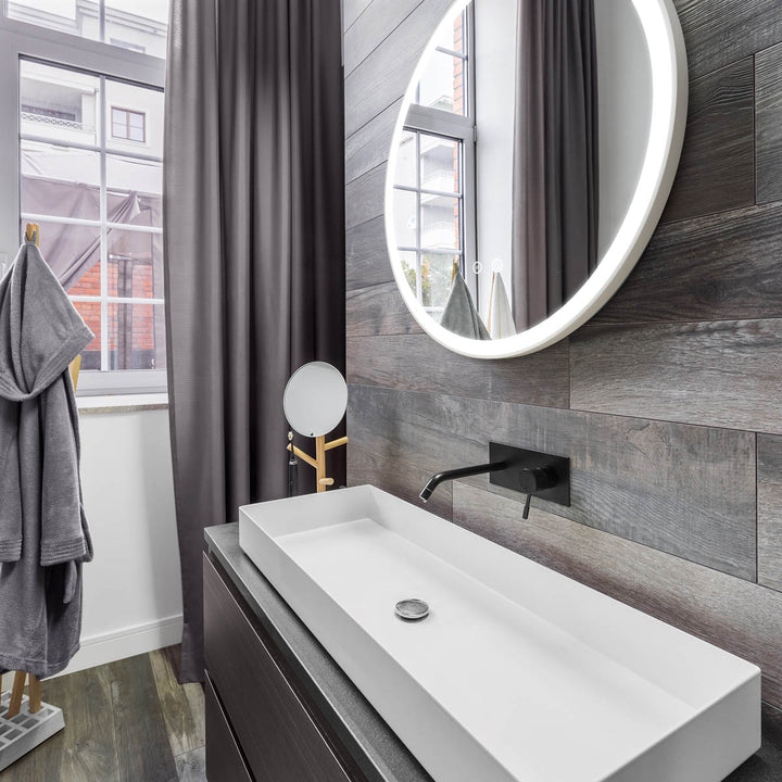 Eclipse LED Mirror with Dimmer Milano White lifestyle view 3