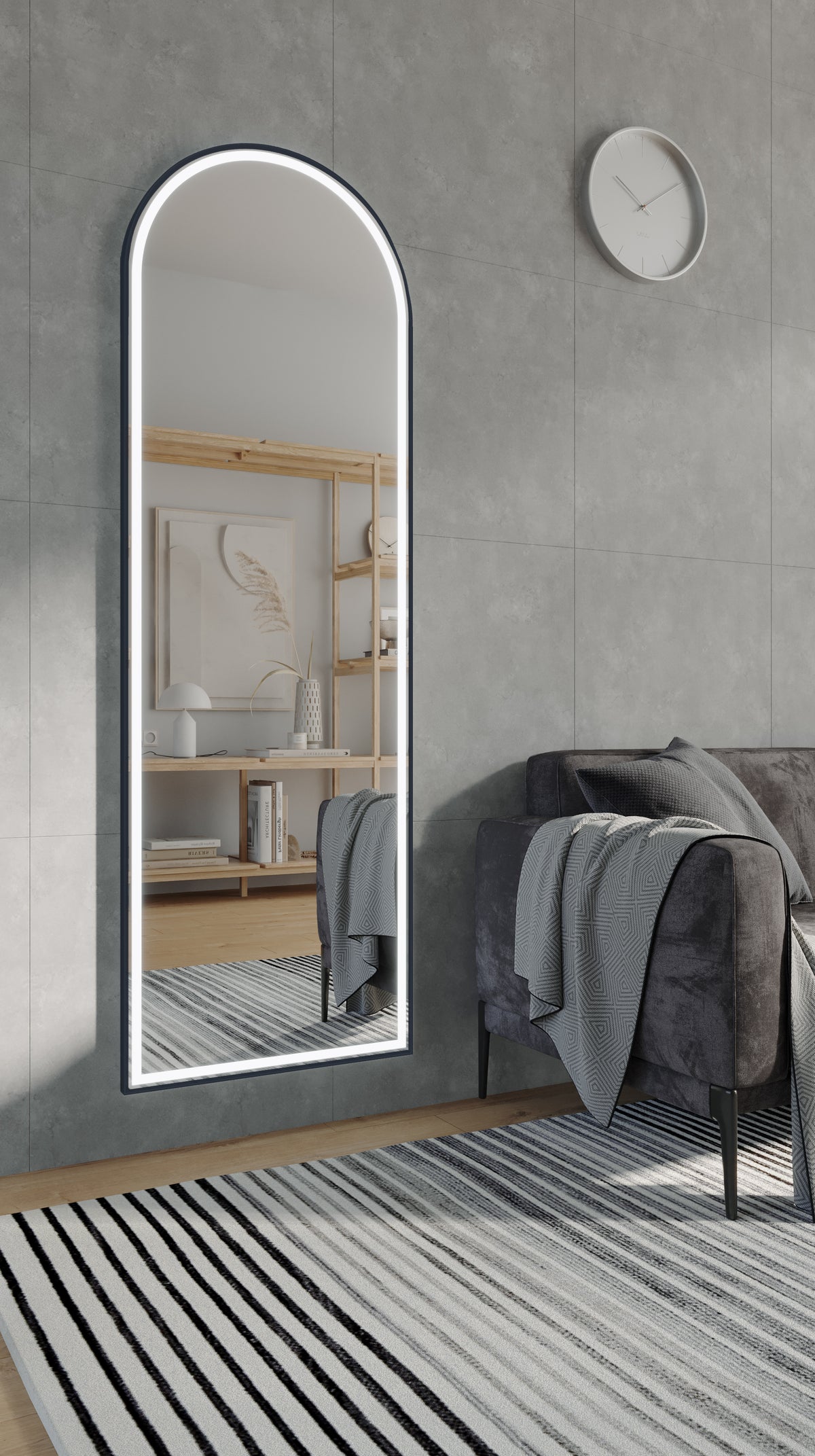 Great Great Arch Full Length LED Mirror Manhattan Black product view 3