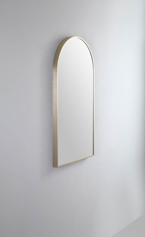 Modern Arch Mirror with Portable Magnifier Baltic Brass product view 5