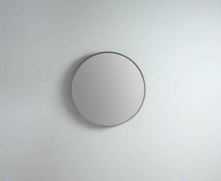 Modern Round Mirror with Portable Magnifier Georgian Metal detail view 2