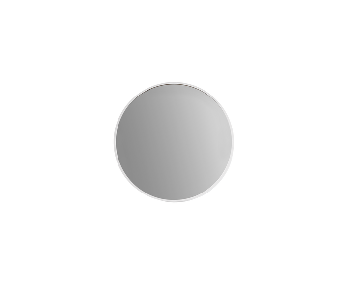 Modern Round Mirror with Portable Magnifier Milano White detail view 2