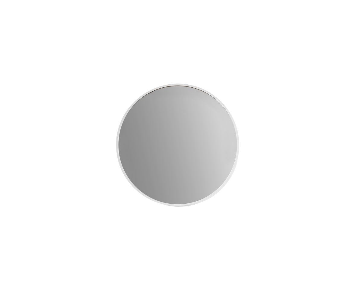 Modern Round Mirror Milano White detail view 2