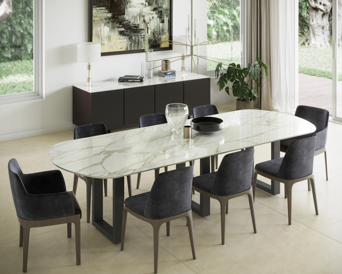 Dekton Lucid on a dining table