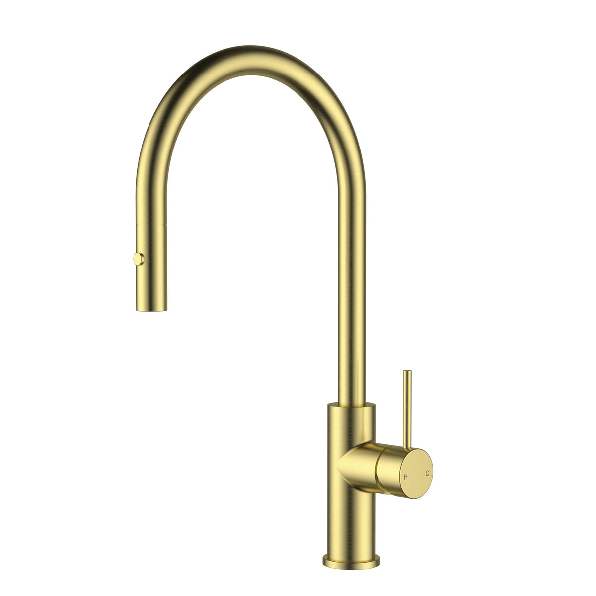 Otus Slimline Gooseneck Pull-Out Sink Mixer - Brushed Gold