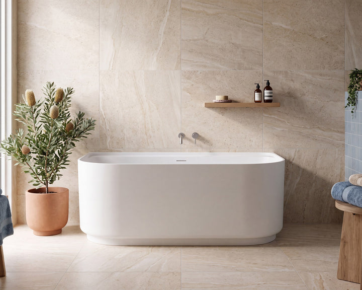 Solace 1700 Back-to-Wall Matte White Bath - ADP image 2