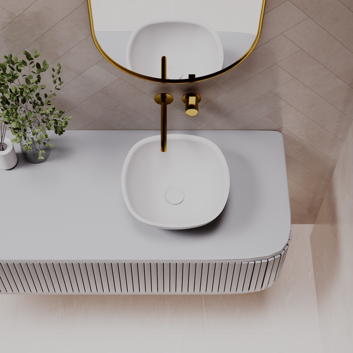 Marcello above counter basin — top view