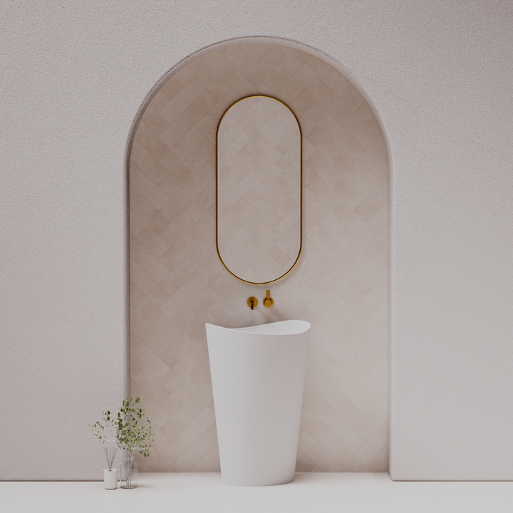 Wave above counter basin — front view