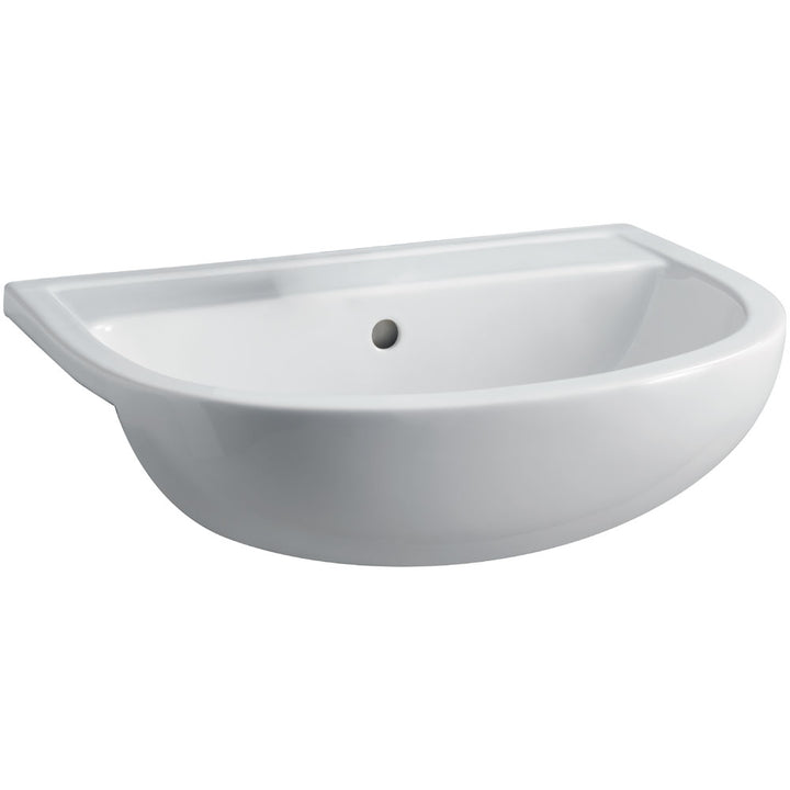 RAK Compact Semi-Recessed Basin - Gloss White